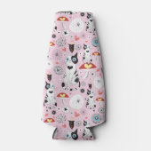 猫と花の柄 ボトルクーラー (正面)