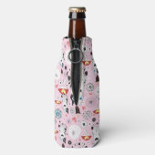 猫と花の柄 ボトルクーラー (ボトル裏面)