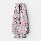 猫と花の柄 ボトルクーラー (裏面)