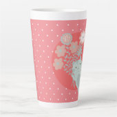 猫と花 カフェラテマグ (正面)