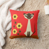 猫と花 クッション (ブランケット)