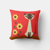 猫と花 クッション (正面)