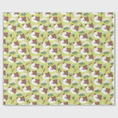 猫と花 ラッピングペーパー (フラット)