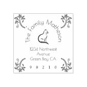 猫と花 ラバースタンプ (インプリント)