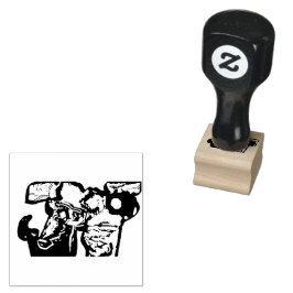 猫と花 ラバースタンプ