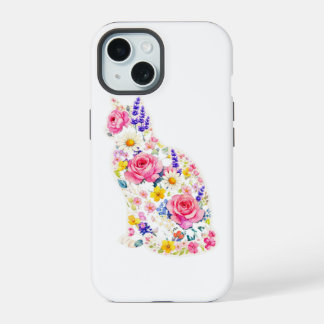 猫と花 iPhone 15ケース