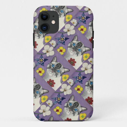 猫と花 iphone/ipadケース Case-Mate iPhoneケース (裏面)