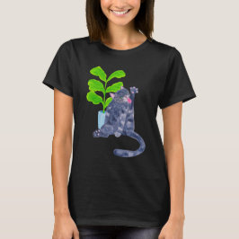 猫と花 Tシャツ