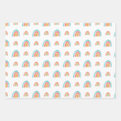 猫と虹のパターン ラッピングペーパーシート (正面3)