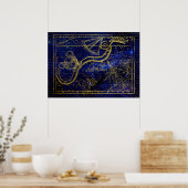 猫と蛇の星座ポスター ポスター (キッチン)