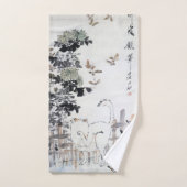猫と蝶、徐区（朱淮連） バスタオルセット (ハンドタオル)