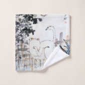 猫と蝶、徐区（朱淮連） バスタオルセット (ウォッシュタオル)