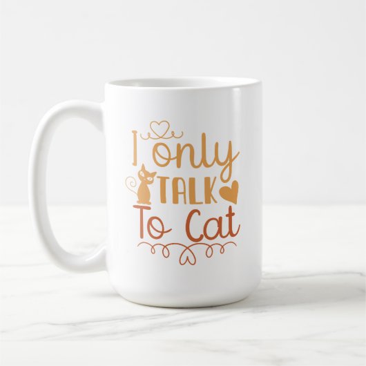 猫と話しかける コーヒーマグカップ (左)