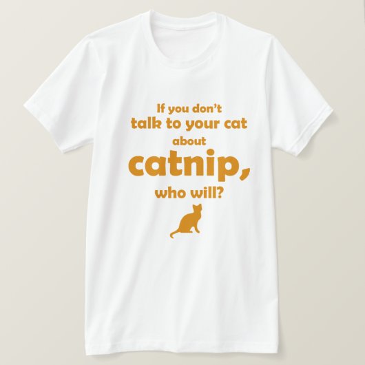 "猫と話そう..." Tシャツ (デザイン正面)