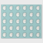 猫と足のプリント包装紙 ラッピングペーパー (フラット)