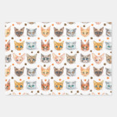 猫と足のラッピング紙セット3 ラッピングペーパーシート (正面)