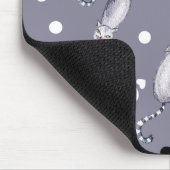 猫と足の水彩柄 マウスパッド (コーナー)