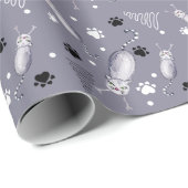 猫と足の水彩柄 ラッピングペーパー (ロールコーナー)