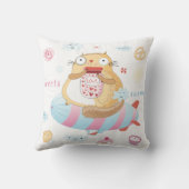 猫と軽食 クッション (裏面)