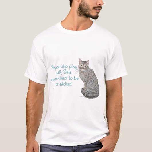 猫と遊ぶ人々 Tシャツ (正面)