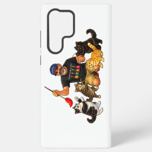 猫と遊ぶ男性 SAMSUNG GALAXY S22 ULTRAケース