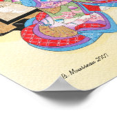 猫と遊浮世絵プリントムスサート ポスター (角)