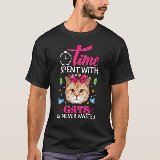 猫と過ごした時間は無駄にはならない Tシャツ (正面)