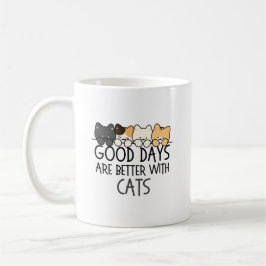 猫と過ごす日々は幸せ 猫好きのためのナチュラルなデザイン コーヒーマグカップ