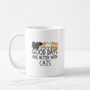 猫と過ごす日々は幸せ 猫好きのためのナチュラルなデザイン コーヒーマグカップ