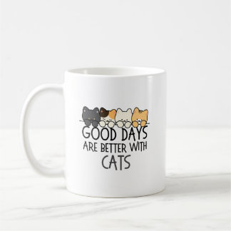 猫と過ごす日々は幸せ 猫好きのためのナチュラルなデザイン コーヒーマグカップ