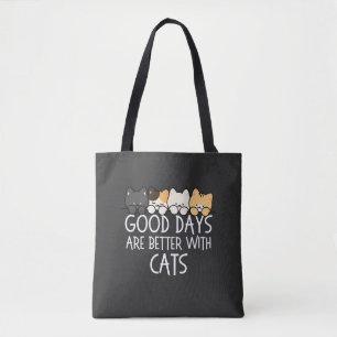 猫と過ごす日々は幸せ 猫好きのためのナチュラルなデザイン トートバッグ