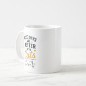 猫と過ごす日々は最高 Typography  コーヒーマグカップ (正面左)