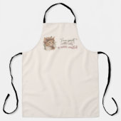 猫と過ごす時間のかわいい猫の水彩画デザイン エプロン (正面)