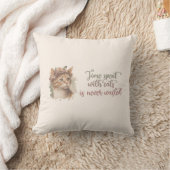 猫と過ごす時間のかわいい猫の水彩画デザイン クッション (ブランケット)