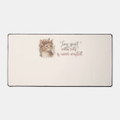 猫と過ごす時間のかわいい猫の水彩画デザイン デスクマット (正面)