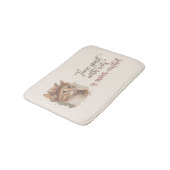 猫と過ごす時間のかわいい猫の水彩画デザイン バスマット (アングル)