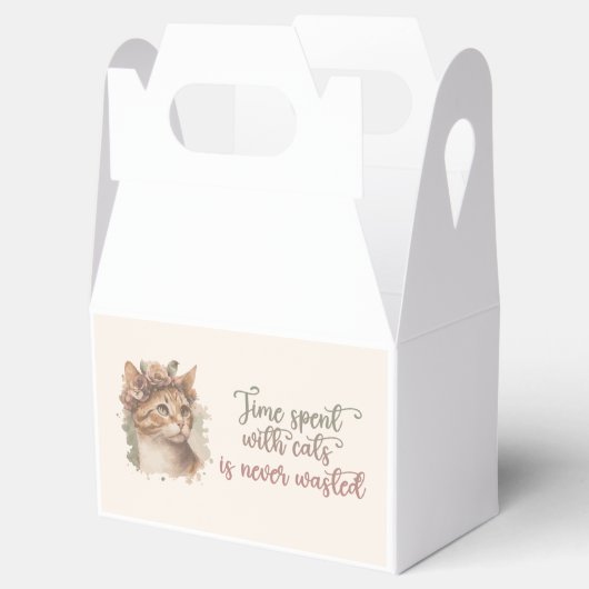 猫と過ごす時間のかわいい猫の水彩画デザイン フェイバーボックス (オープン)