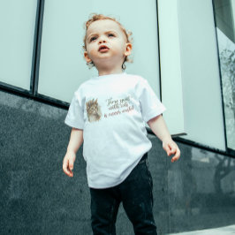 猫と過ごす時間のかわいい猫の水彩画デザイン ベビーTシャツ