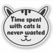 猫と過ごす時間は決して無駄ではない シール (正面)
