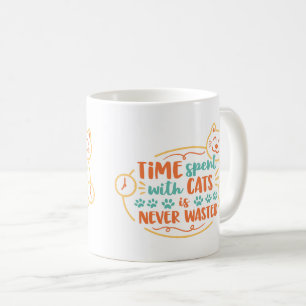 猫と過ごす時間は無駄ではない コーヒーマグカップ