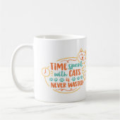 猫と過ごす時間は無駄ではない コーヒーマグカップ (左)