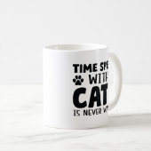 猫と過ごす時間は無駄ではない コーヒーマグカップ (正面右)