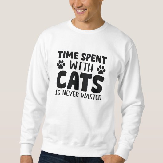 猫と過ごす時間は無駄ではない スウェットシャツ (正面)