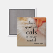 猫と過ごす時間は無駄ではない ||猫鼻 マグネット (正面/裏面)