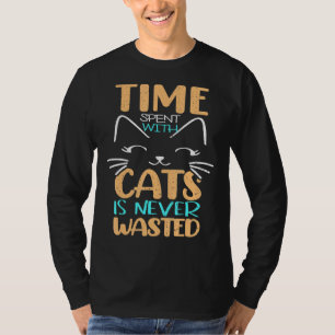猫と過ごす時間を無駄にすることは無いレトロ Tシャツ