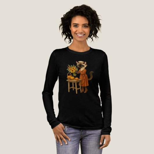 猫と過ごす秋の感謝祭 トライブレンドTシャツ (正面全体)