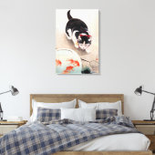 猫と金魚鉢 キャンバスプリント (インサイチュ (寝室))