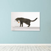 猫と金魚 キャンバスプリント (インサイチュ (ウッドフロア))