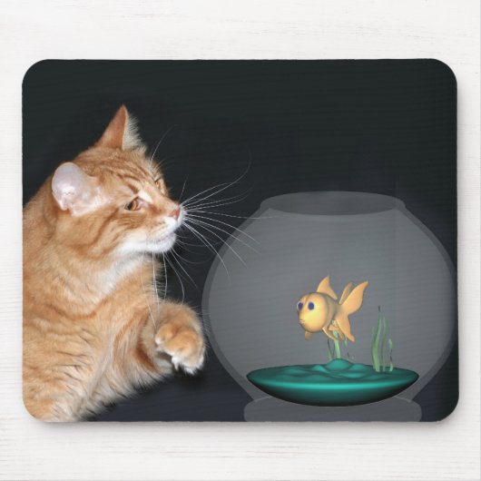 猫と金魚 マウスパッド (正面)