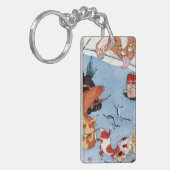 猫と金魚、国芳猫および金魚、Kuniyoshi、Ukiyo-e キーホルダー (正面左)